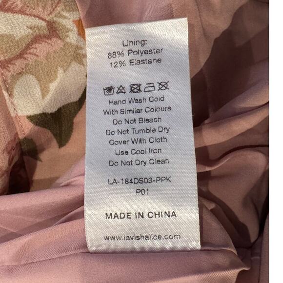 LAVISH ALICE Floral Long Sleeve Open Back Chiffon Minidress Size US/6 - Picture 9 of 10